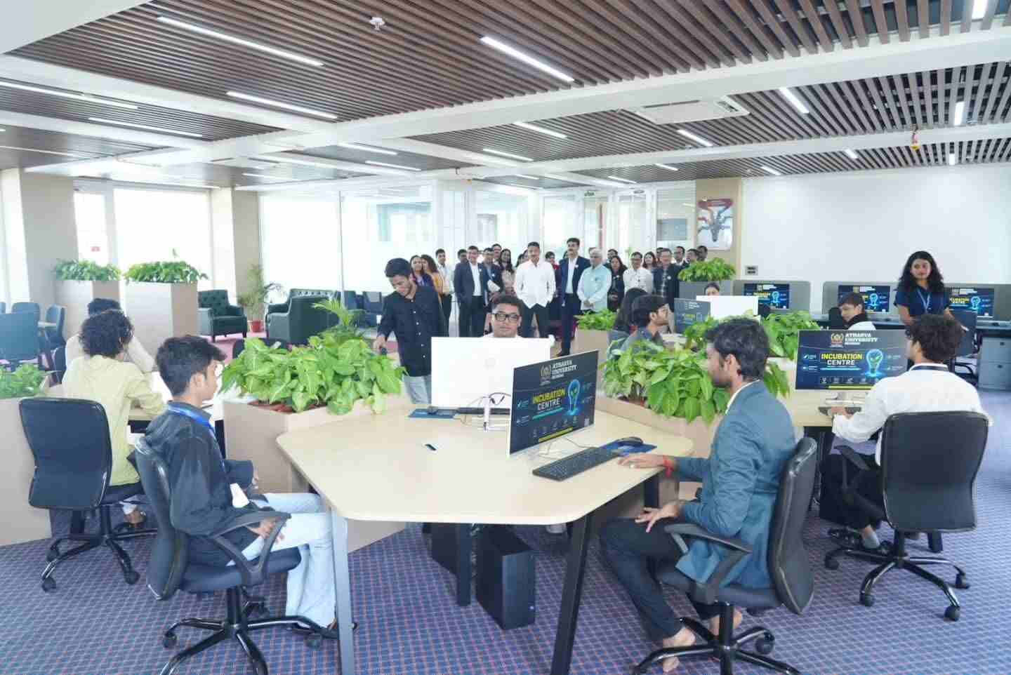 Students working at computers in the IIBC incubation centre